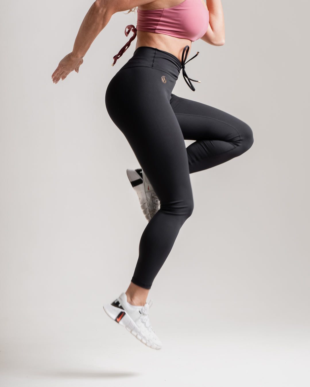 Ribbon leggings Black