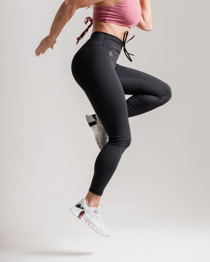 Ribbon leggings Black