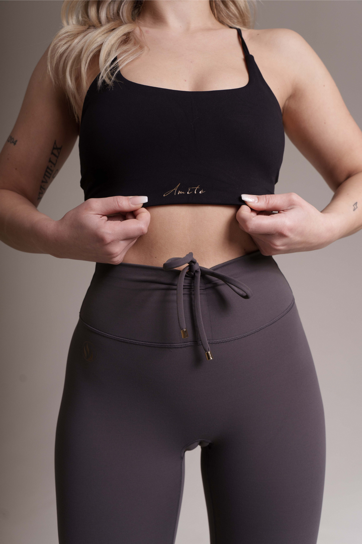 Ribbon leggings Gray